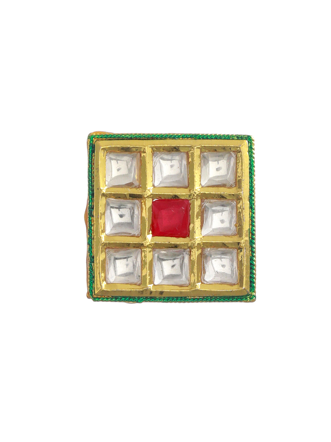 Priyaasi Multicolor Block Gold Plated Ring