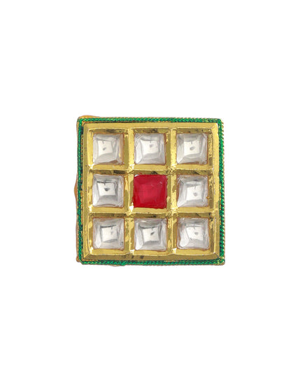 Priyaasi Multicolor Block Gold Plated Ring