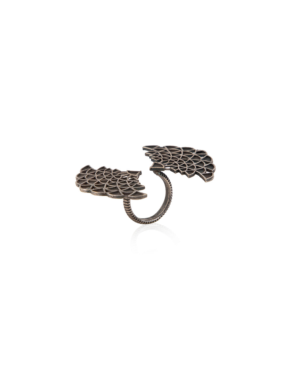 Priyaasi Oxidised Silver Plated Wings Ring