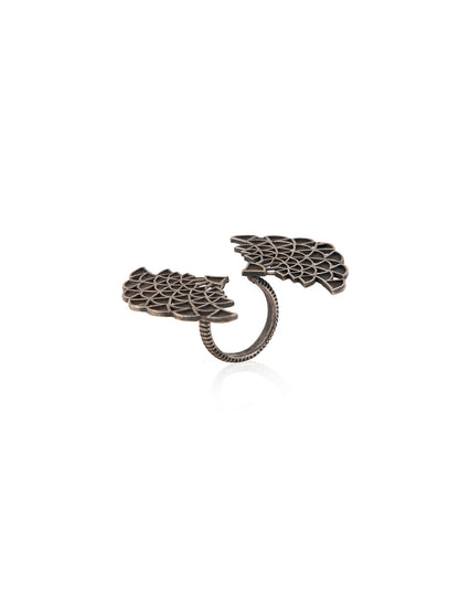 Priyaasi Oxidised Silver Plated Wings Ring