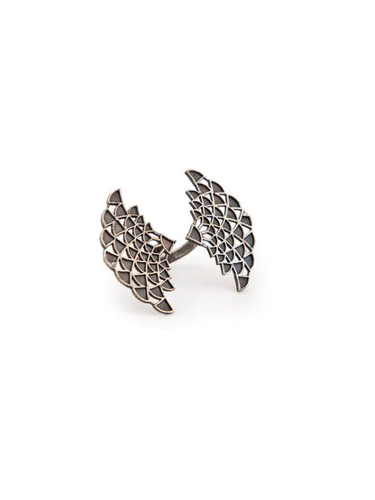 Priyaasi Oxidised Silver Plated Wings Ring