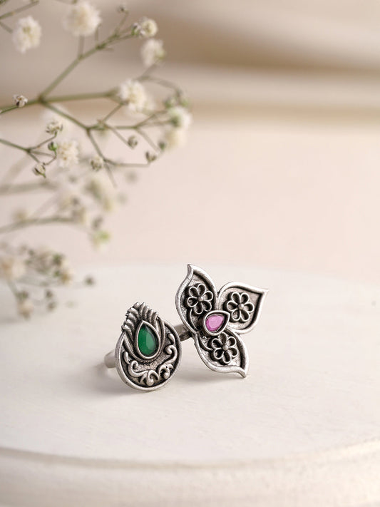 Priyaasi Exquisite Moon and Floral RIing