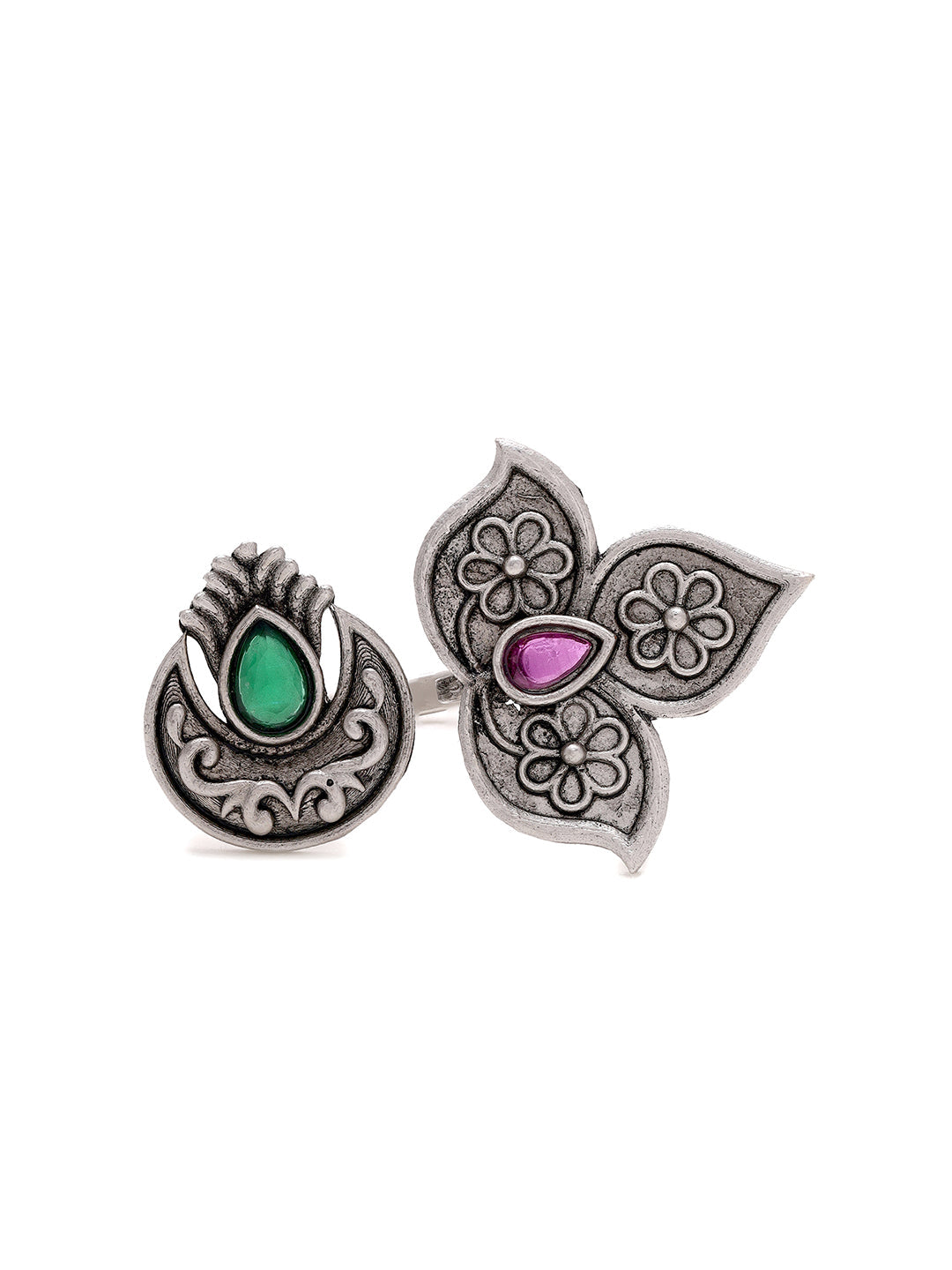 Priyaasi Exquisite Moon and Floral RIing