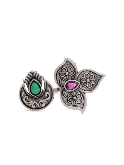 Priyaasi Exquisite Moon and Floral RIing