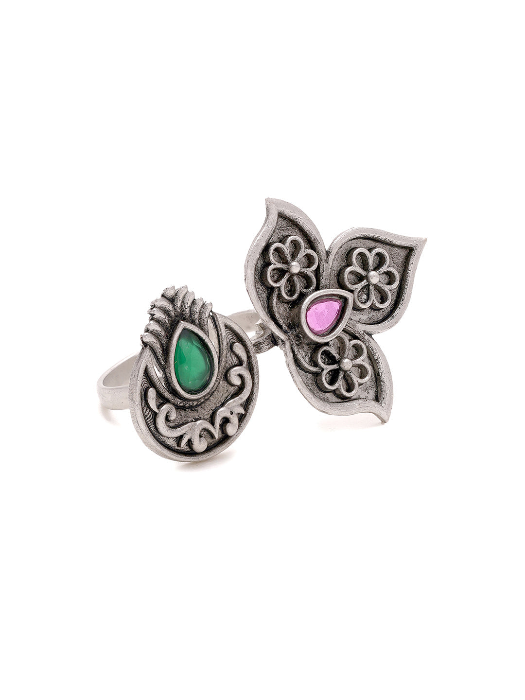 Priyaasi Exquisite Moon and Floral RIing