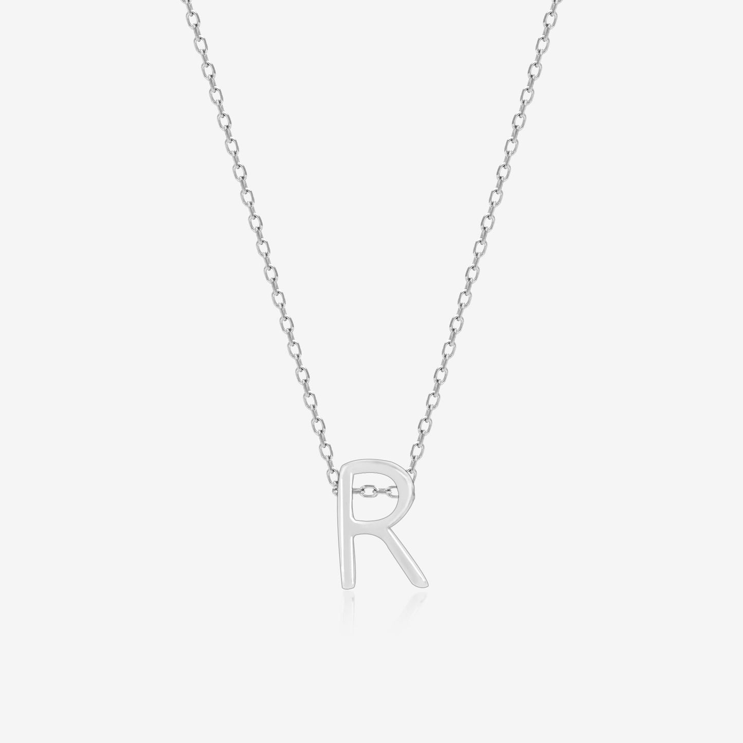Radiant R Initial Necklace