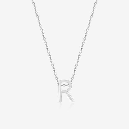 Radiant R Initial Necklace