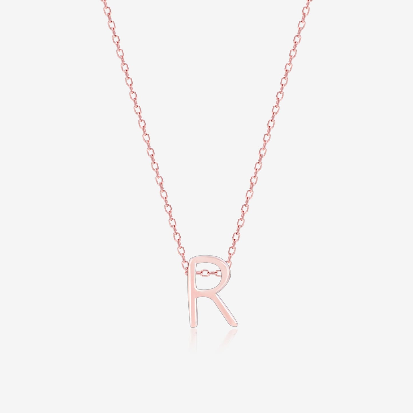 Radiant R Initial Necklace