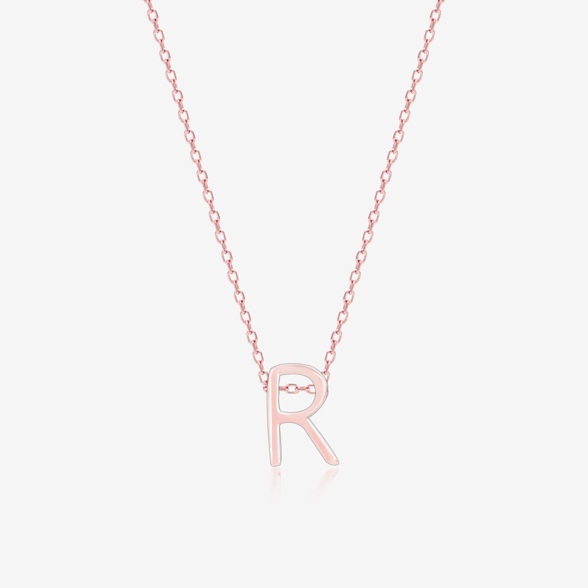 Radiant R Initial Necklace
