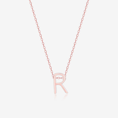 Radiant R Initial Necklace