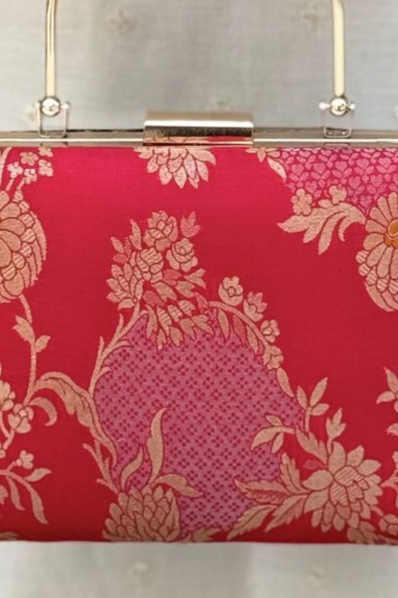 Simar Pure Katan Silk Clutch - Red