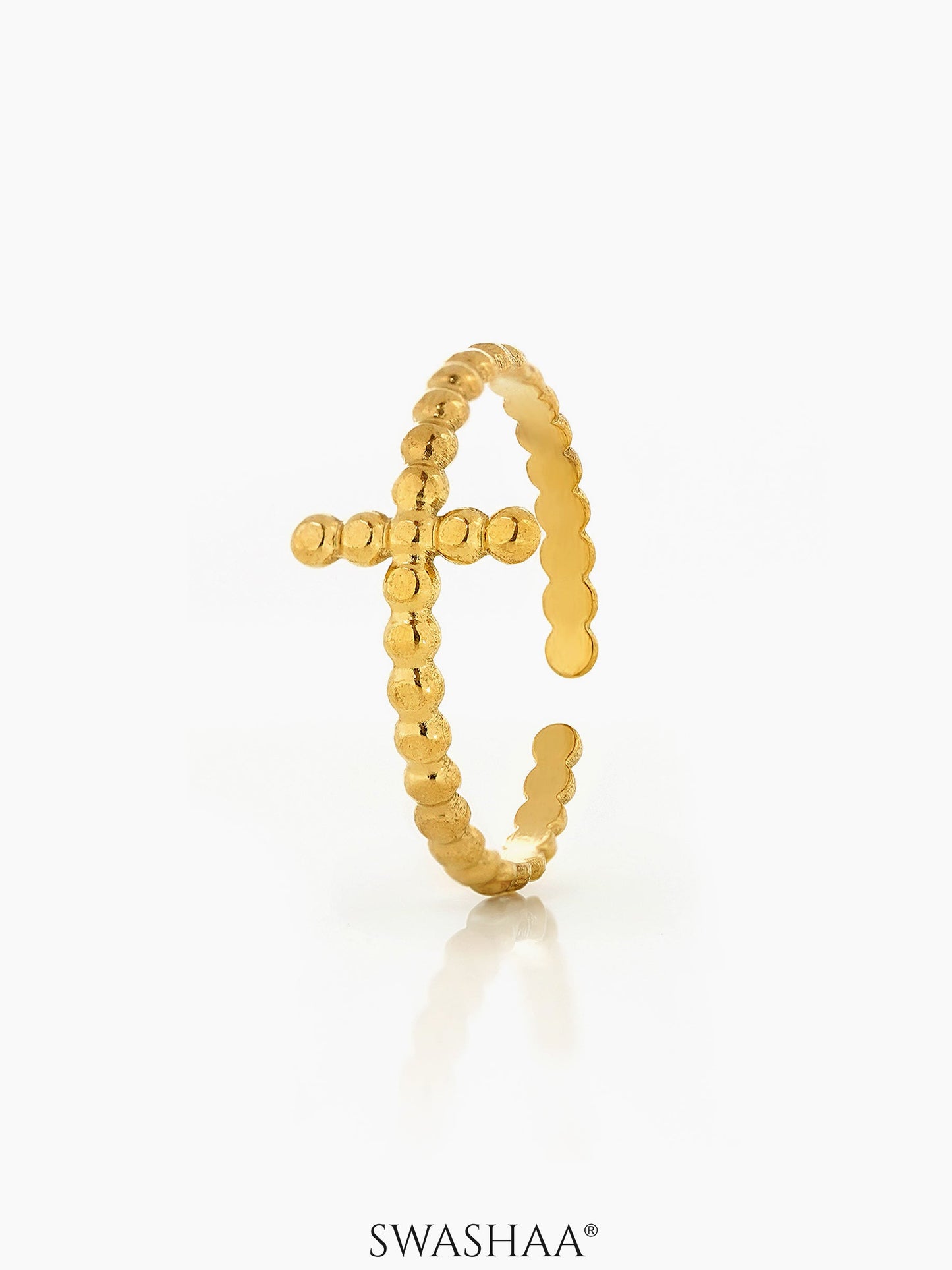 Rei Dotted Adjustable18K Gold Plated Ring
