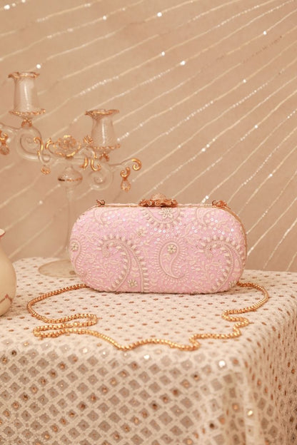 AMYRA - Rhea Threadwork Clutch - Pink