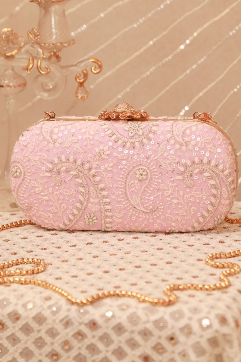 AMYRA - Rhea Threadwork Clutch - Pink