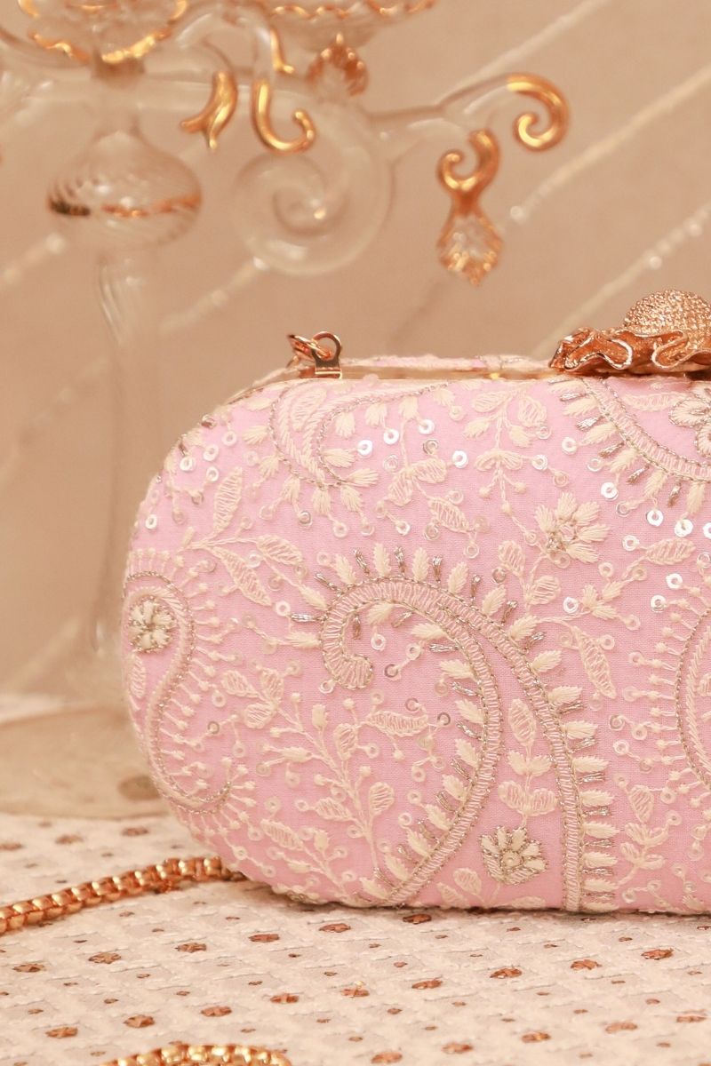 AMYRA - Rhea Threadwork Clutch - Pink