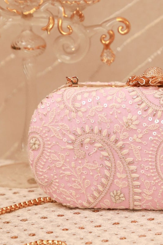 AMYRA - Rhea Threadwork Clutch - Pink