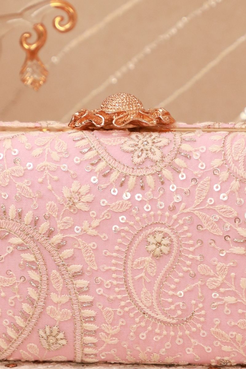AMYRA - Rhea Threadwork Clutch - Pink