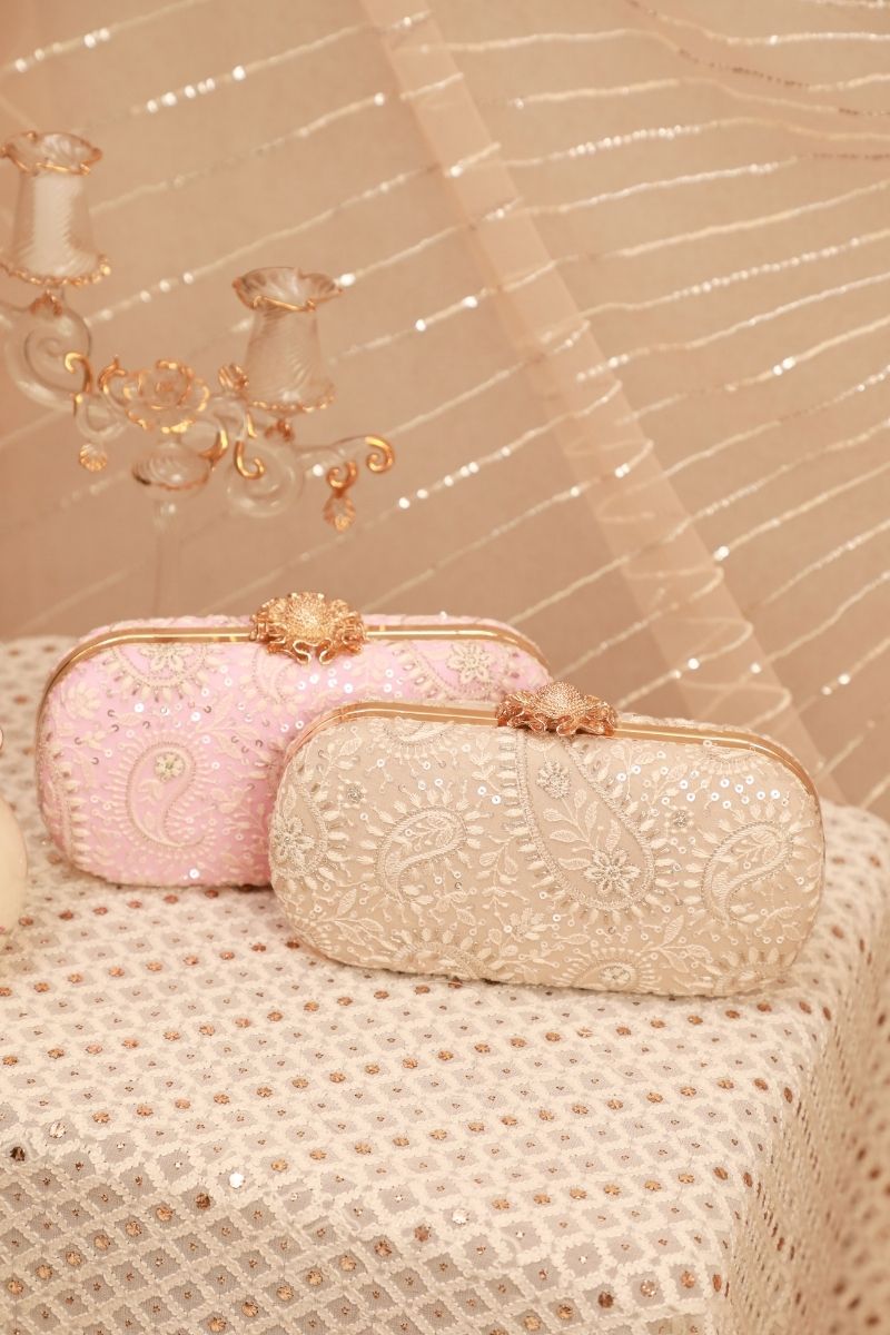 AMYRA - Rhea Threadwork Clutch - Pink