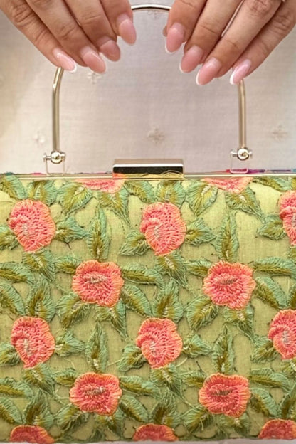 Ridvi Cutwork Clutch - Green