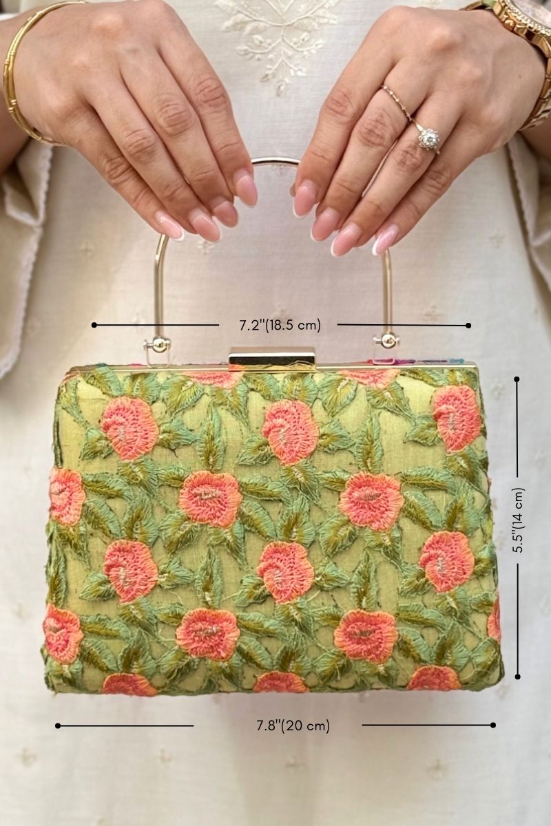 Ridvi Cutwork Clutch - Green