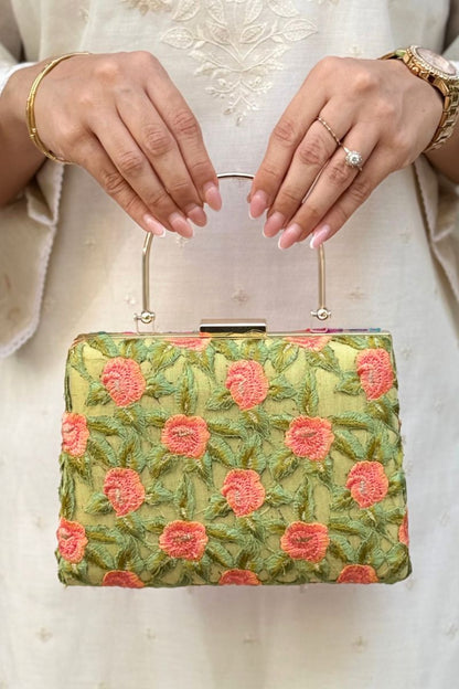 Ridvi Cutwork Clutch - Green