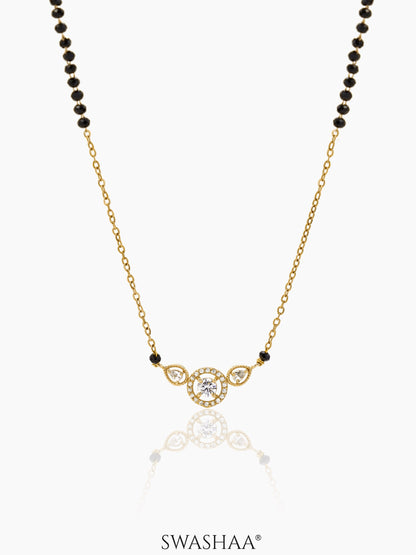 Rivya Teardrop Shaped CZ Diamond 18K Gold Plated Mangalsutra