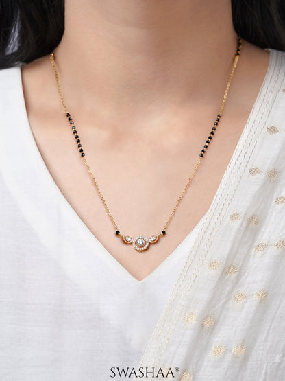Rivya Teardrop Shaped CZ Diamond 18K Gold Plated Mangalsutra
