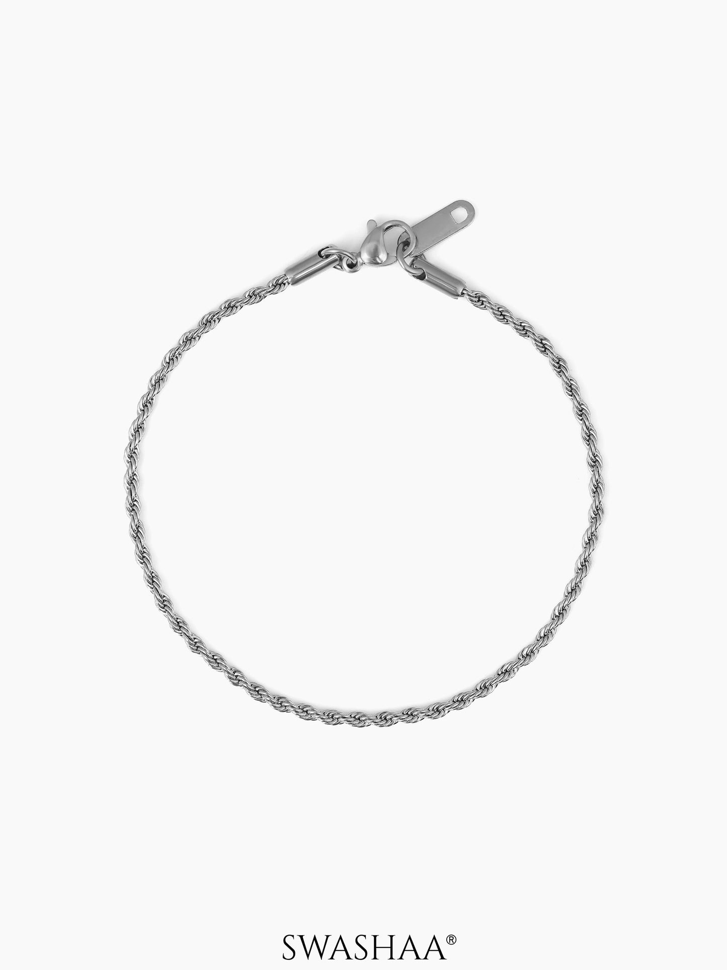Rope Chain Silver Men's Bracelet