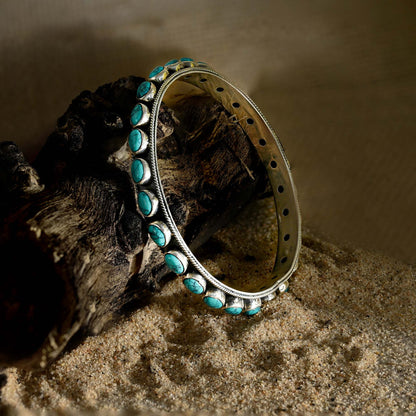 Turquoise Silver Kada
