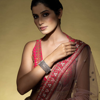 Royal Polki Stone Cluster Kada
