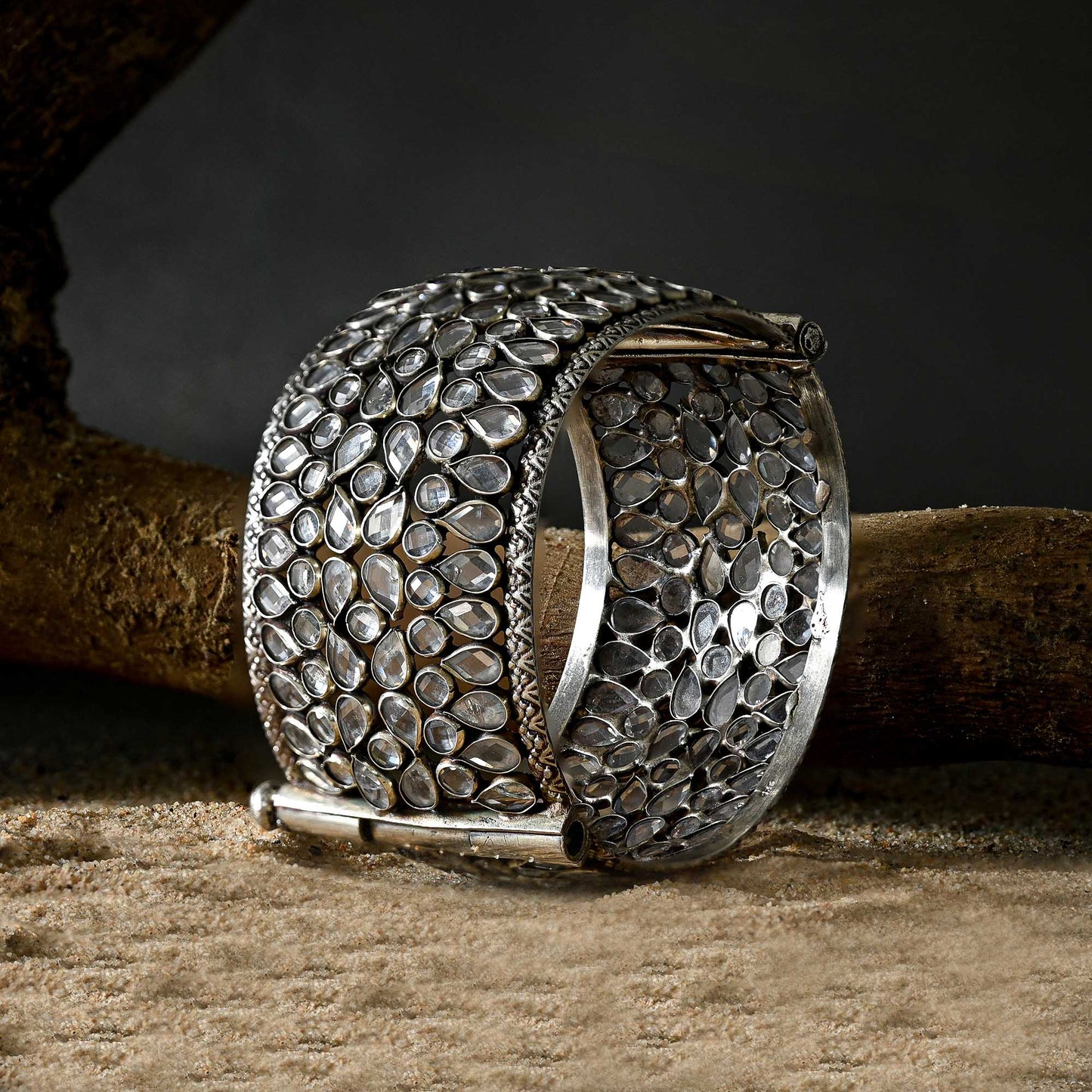 Royal Polki Stone Cluster Kada