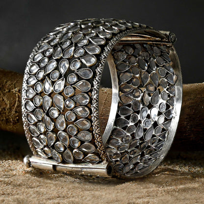 Royal Polki Stone Cluster Kada