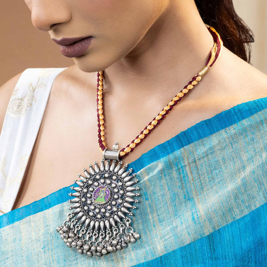 Oxidised Silver Ghungroo Necklace