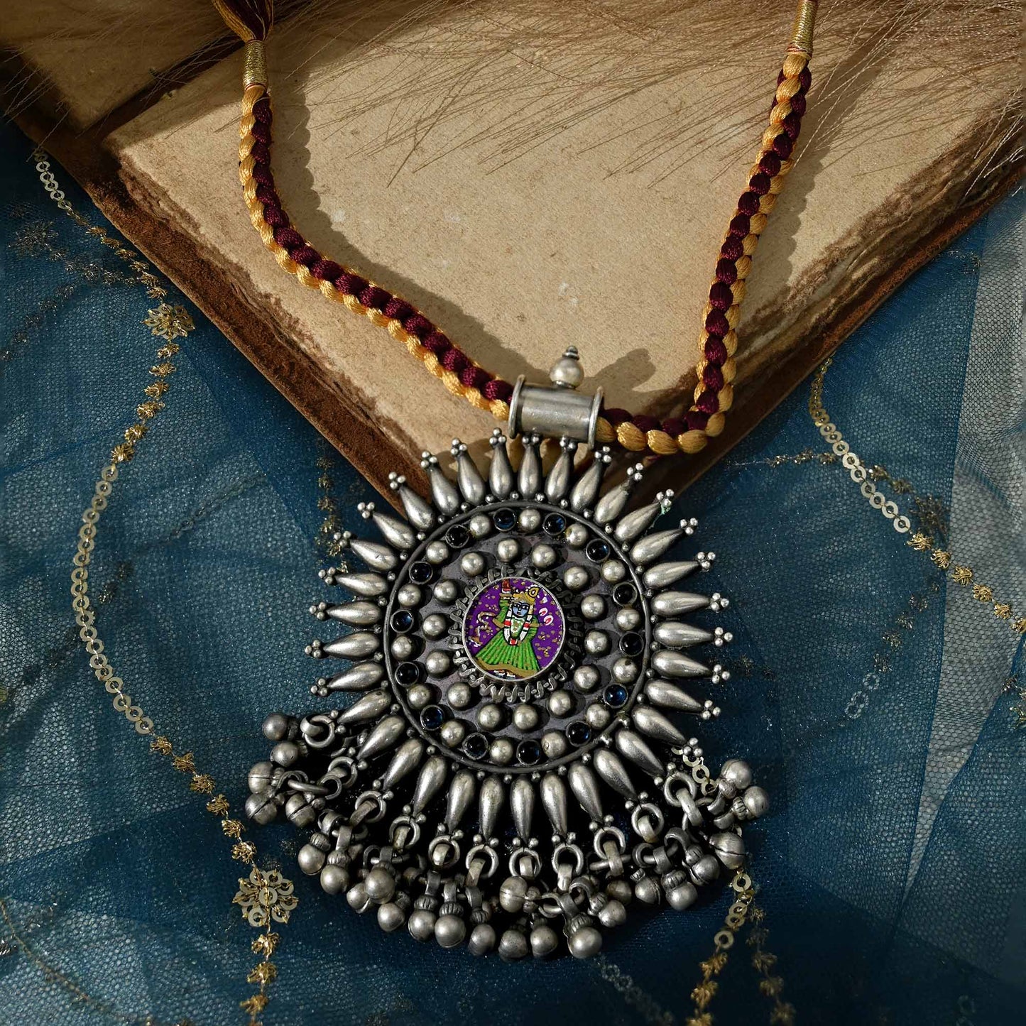 Oxidised Silver Ghungroo Necklace