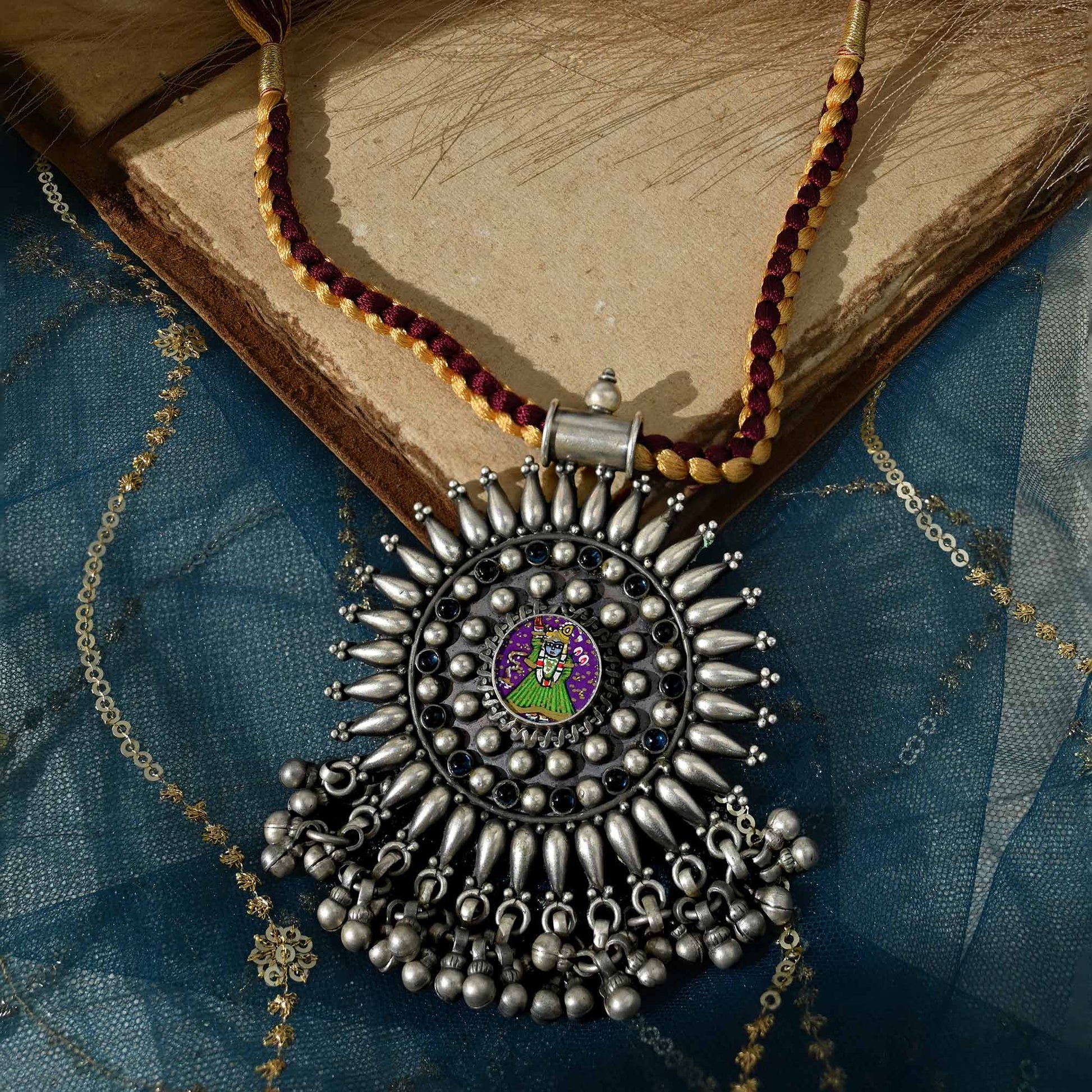 Oxidised Silver Ghungroo Necklace