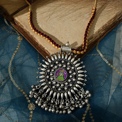 Oxidised Silver Ghungroo Necklace