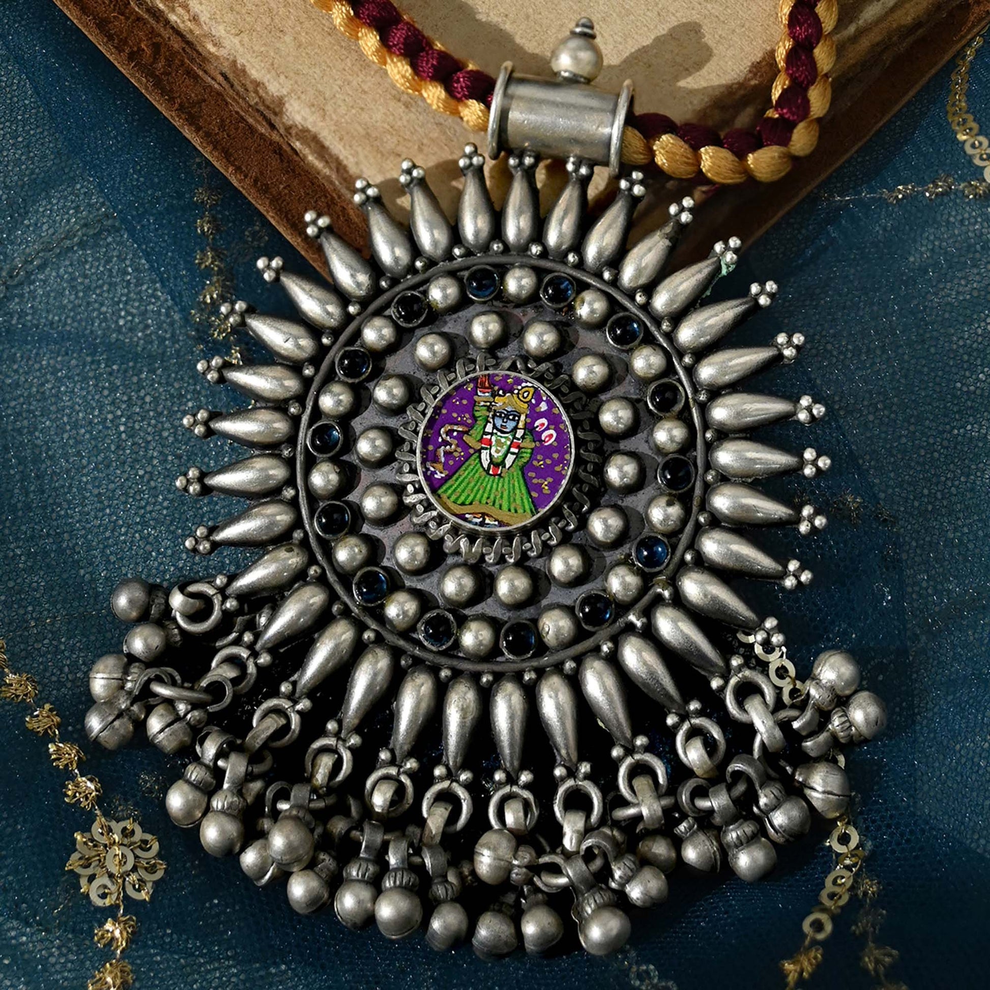 Oxidised Silver Ghungroo Necklace