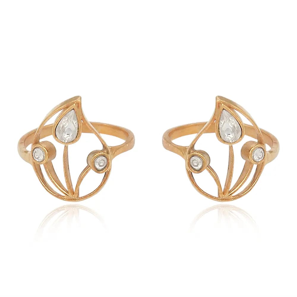 Silver 92.5 Aam Ras White Stone Toe Ring
