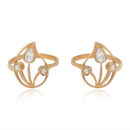 Silver 92.5 Aam Ras White Stone Toe Ring