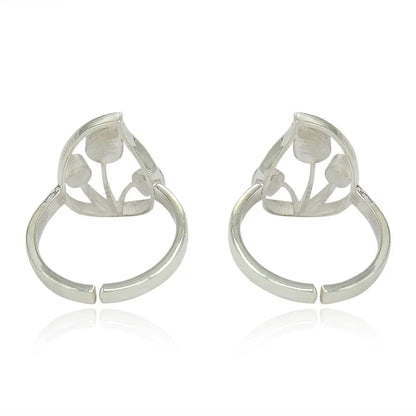 Silver 92.5 Aam Ras White Stone Toe Ring
