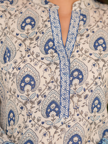 Women Floral Printed Daily Cotton A-Line Kurta
