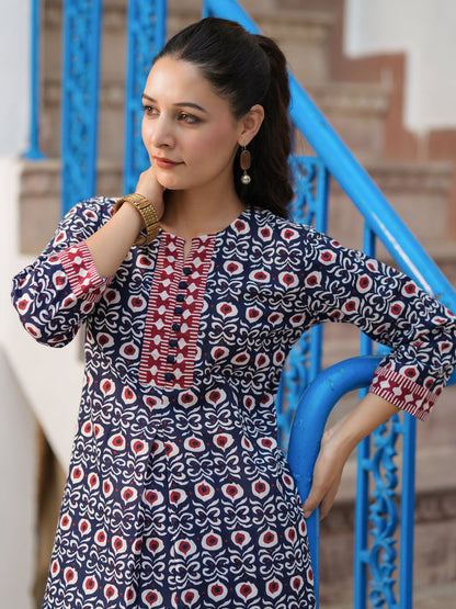 Women Ethnic Motifs Printed Cotton Top