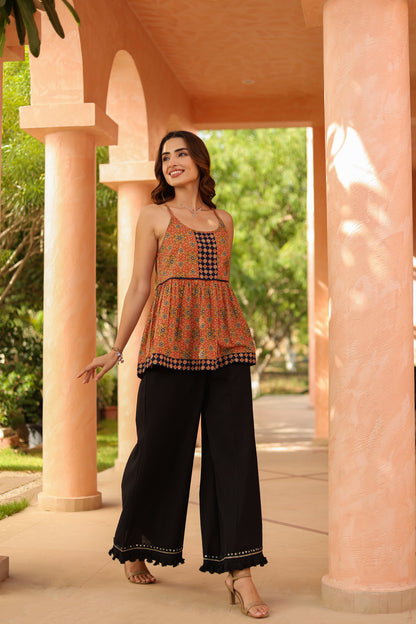 Women Printed Cotton Peplum Top
