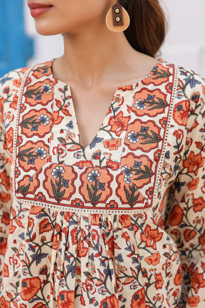 Women Floral Printed Pure Cotton Top