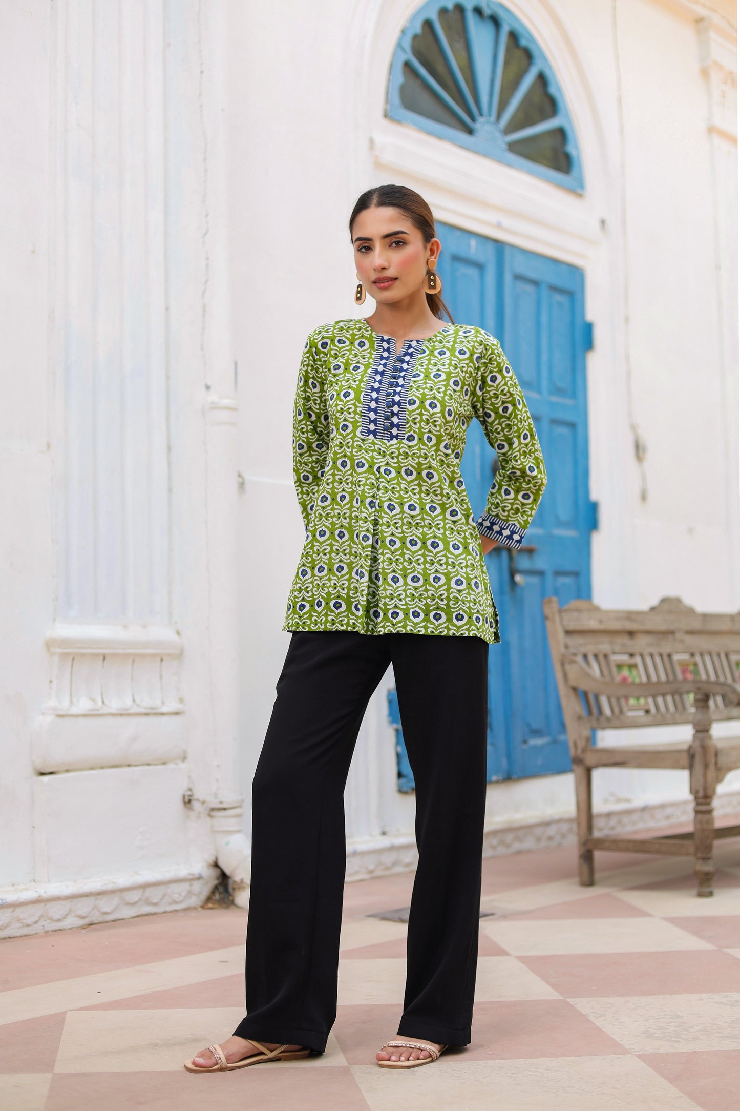 Women Floral Print Cotton Regular Top