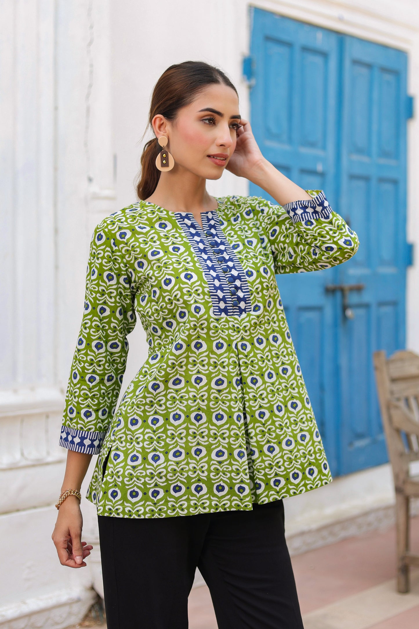 Women Floral Print Cotton Regular Top