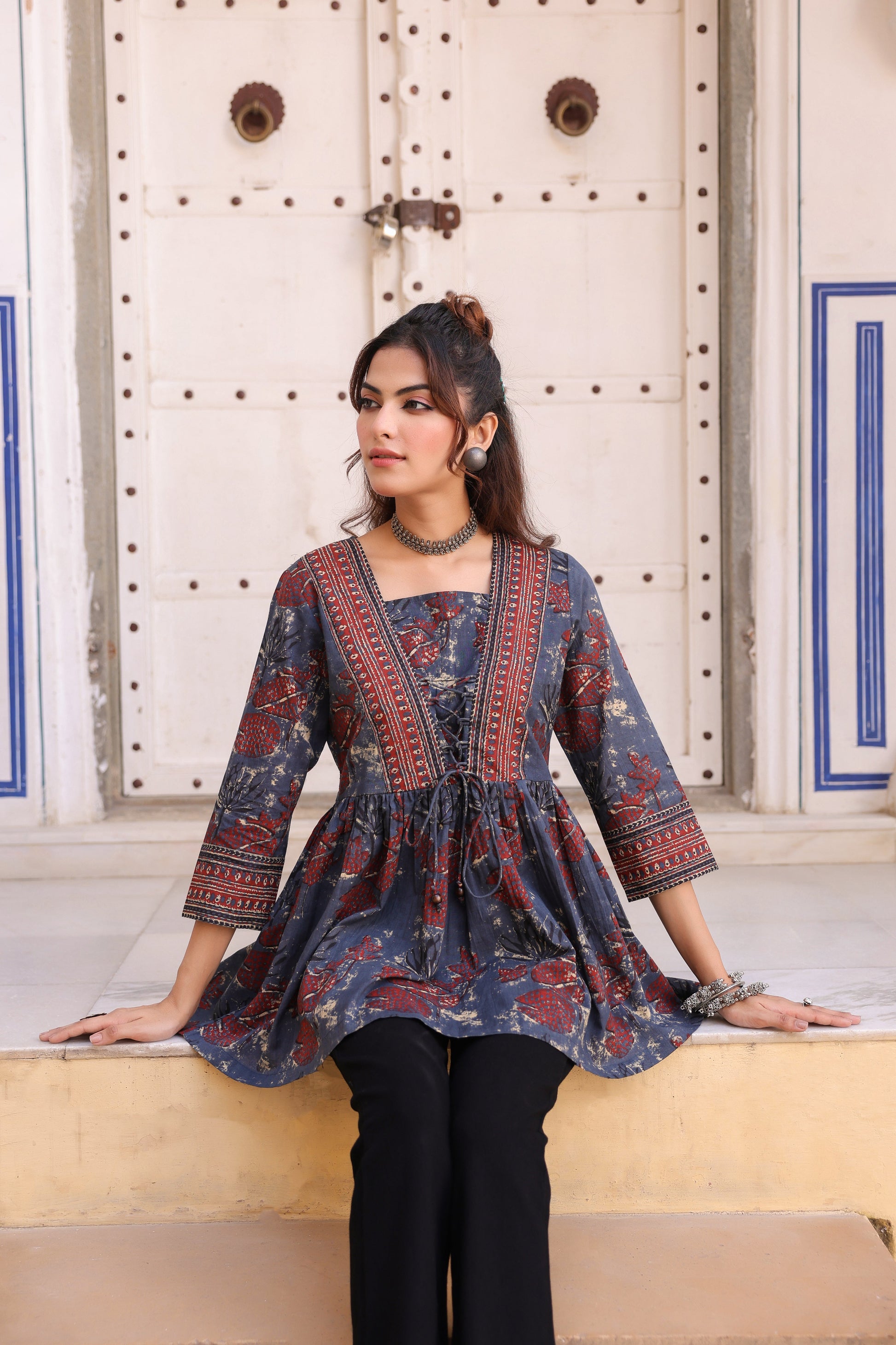 Floral Print Cotton Top