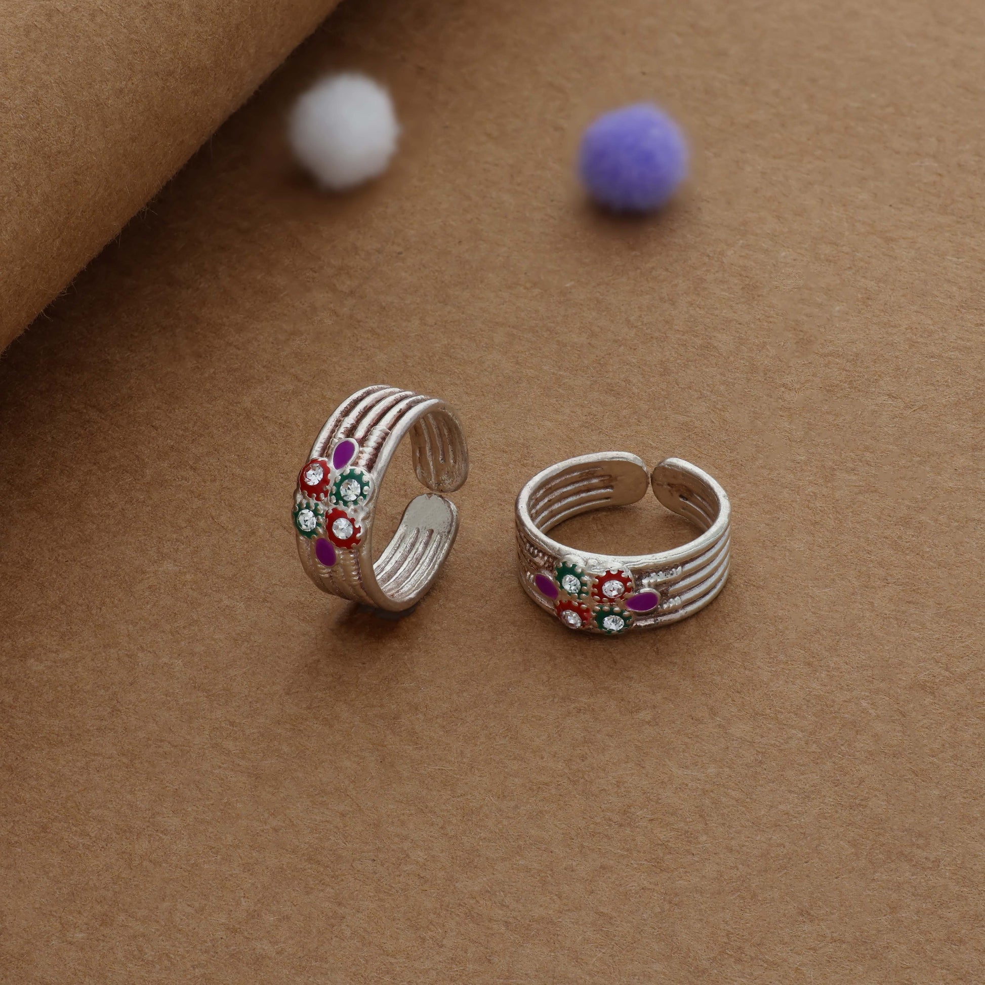 Sanskriti Floral Silver Toering | Adjustable | Lightweight |  Everyday Wear