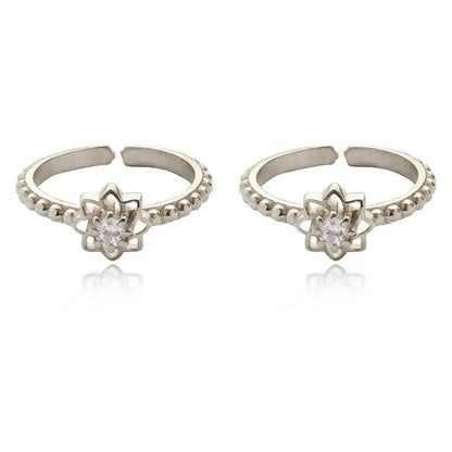 92.5 Sterling Silver Flower Toe Ring