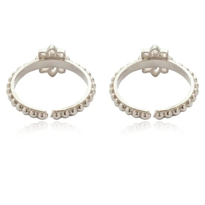 92.5 Sterling Silver Flower Toe Ring